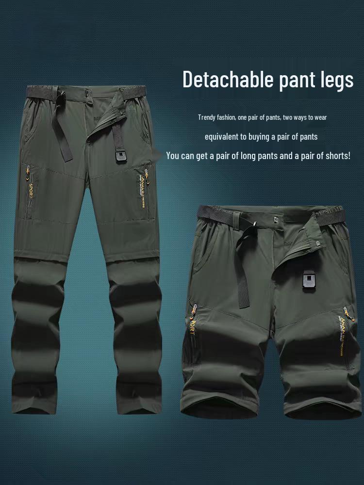 Herren Quick-Dry Stretch Outdoor Wanderhose - Atmungsaktiv, Leicht, Abnehmbar für Sommerabenteuer
