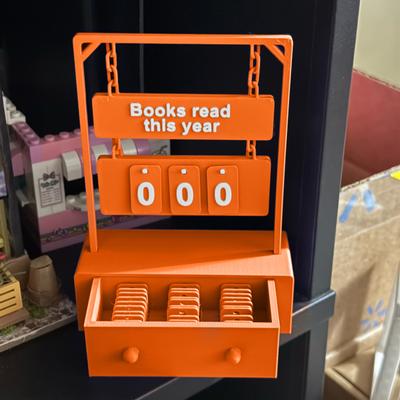 3D Printed Hanging Book Counter Book Read This Year Tracker Reading Target Display Number Sign Shelf Desk Decoration Book Lovers Gift