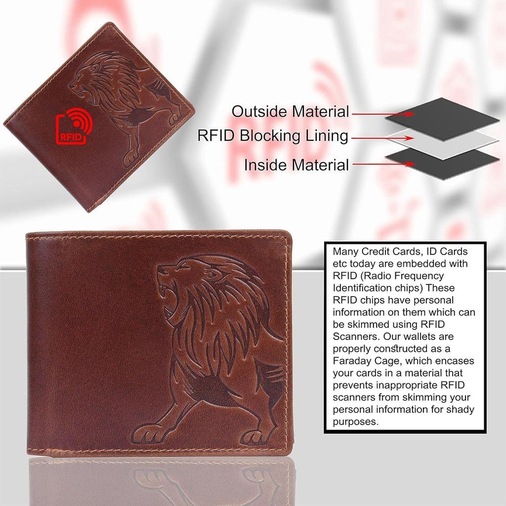 Leo Karamellbrunt Läderplånbok för Män