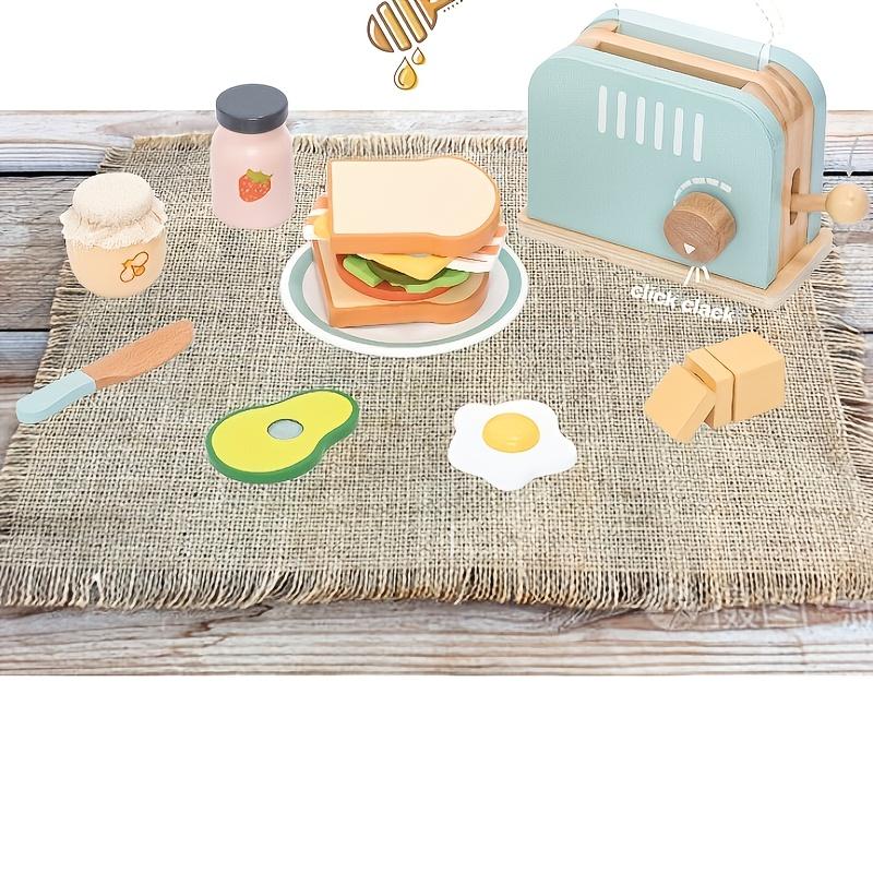 Wooden PopUp Toaster Toy Set,Playhouse Breakfast, Sandwich Set for Pretend Kitchen Role Play Toys for Boys And Girls Aged 3 to 6,Perfect for Christmas