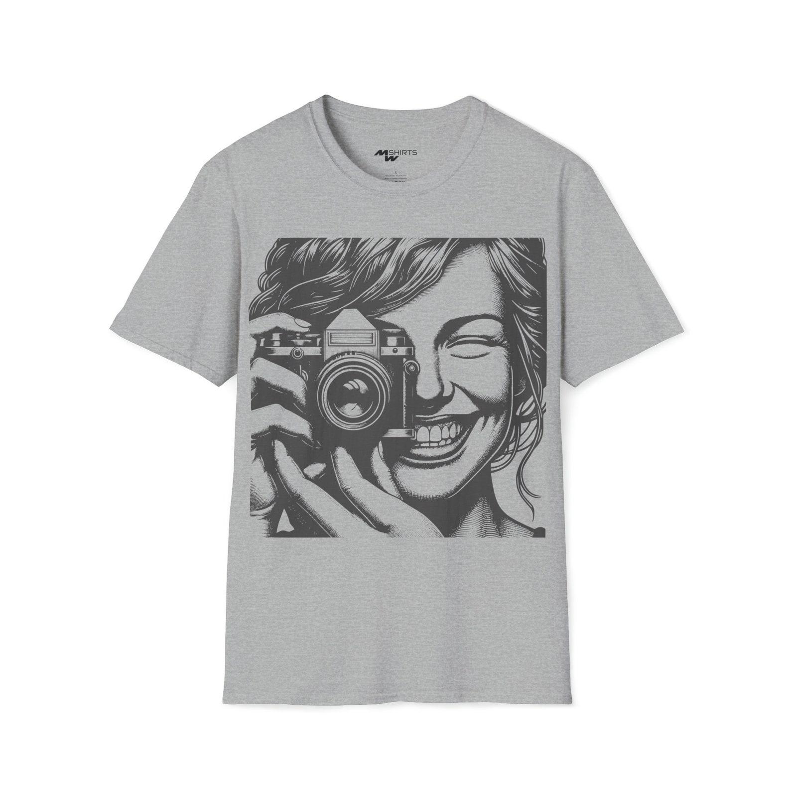 Joyful Shutterbug Tee - Smiling Through the Lens/ Unisex Softstyle T-Shirt L