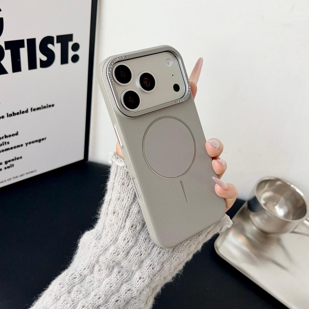 

Fashion Matte Leather Texture For Magsafe Phone Case For iPhone 17 16 15 14 Plus 13 12 Pro Max Solid Color Bumper Magnetic Cover iPhone17