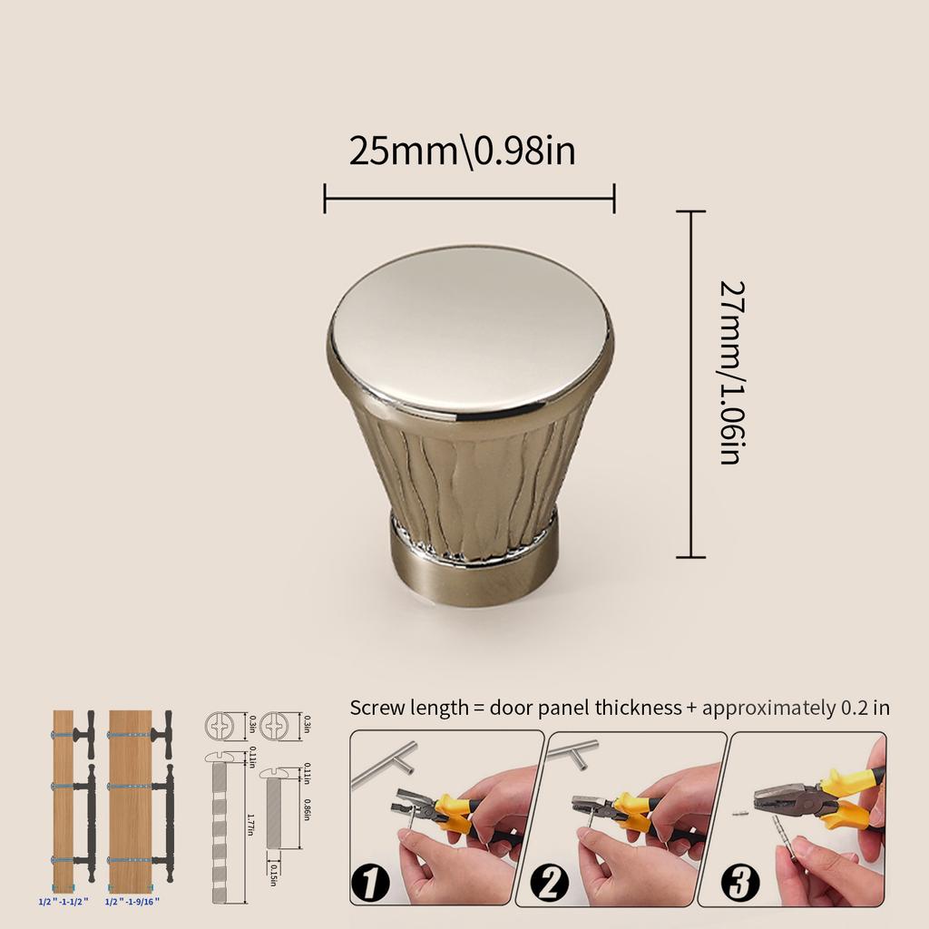 Modern Single-Hole Zinc Alloy Round  Pulls Cupboard Wardrobe TV Cabinet Entryway Cabinet Nightstand Handle Furniture Hardware