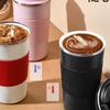 Insulated Coffee Vacuum Coffee Cup Ceramic Inner Travel Coffee Tumbler Reusable Thermal Cup With Lid And 201 Stainless Steel Outer For Home Office