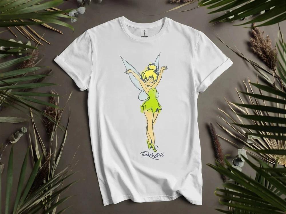 Tinkerbell Peterpan Cute White T Shirt Unisex Style S