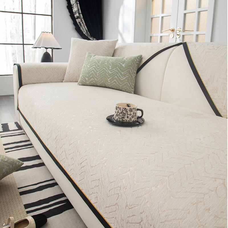 

Chenille All Seasons Universal Sofa Cover Simplicity Sofa Pad Solid Color Non-slip Sofa Mat Living Room Couch Cushion Decoration 70x70cm 1pcs грязно-белый