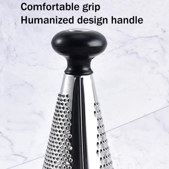 Stainless Steel Cone Grater with 3-in-1 Blades Multi-Function Cheese Garlic Shredder Dishwasher Safe Essential Kitchen Tool for Fine Coarse Grating