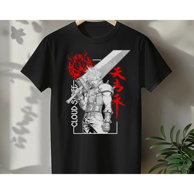 2026 Summer FINAL FANTASY 7 Cloud Strife Anime T Shirt Men Softstyle Tee Gaming Streetwear Graphic T-Shirt for Gamers Stylish Japanese Shirt