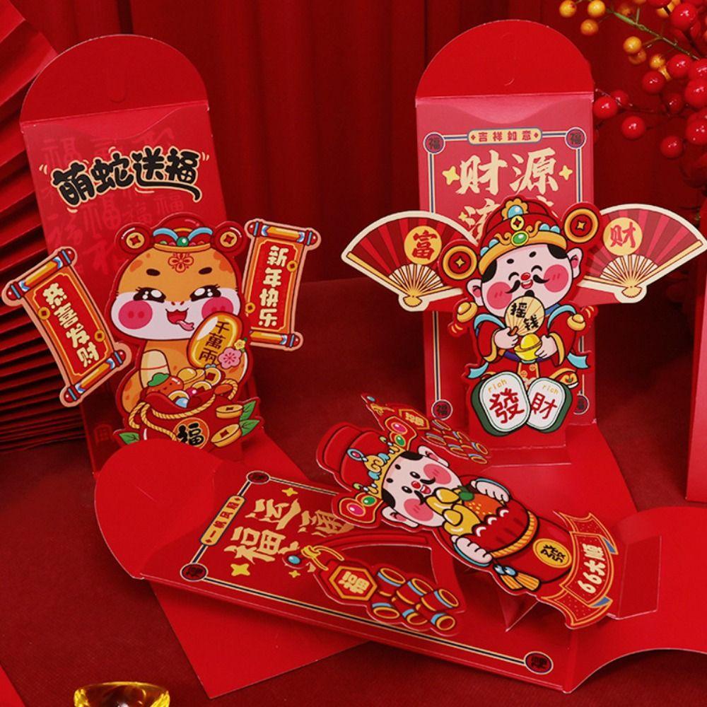 Traditional 2025 Snake Year Money Packet Folding Good Luck Red Packet  Lunar New Year Gifts