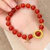 Elegant Women's Chinese Style Glass Fu Character Bracelet