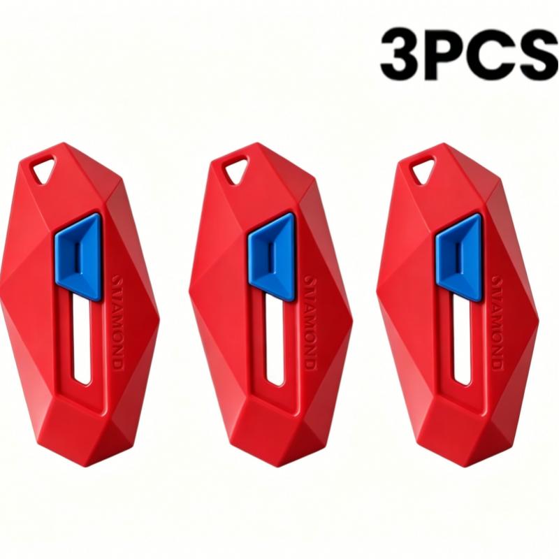 1/3PCS Diamond Design Unbox Knife Safety Round Head Cutter Magnetic Carton Box Cutter for Opening Package Letter Utility Knife