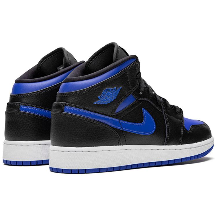 New Jordan 1 Mid GS Black Hyper Royal 554725-068