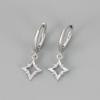925 Silver Earrings For Women Trendy Heart Star Zircon Earring Jewelry Prevent Allergy Party Accessories Gift