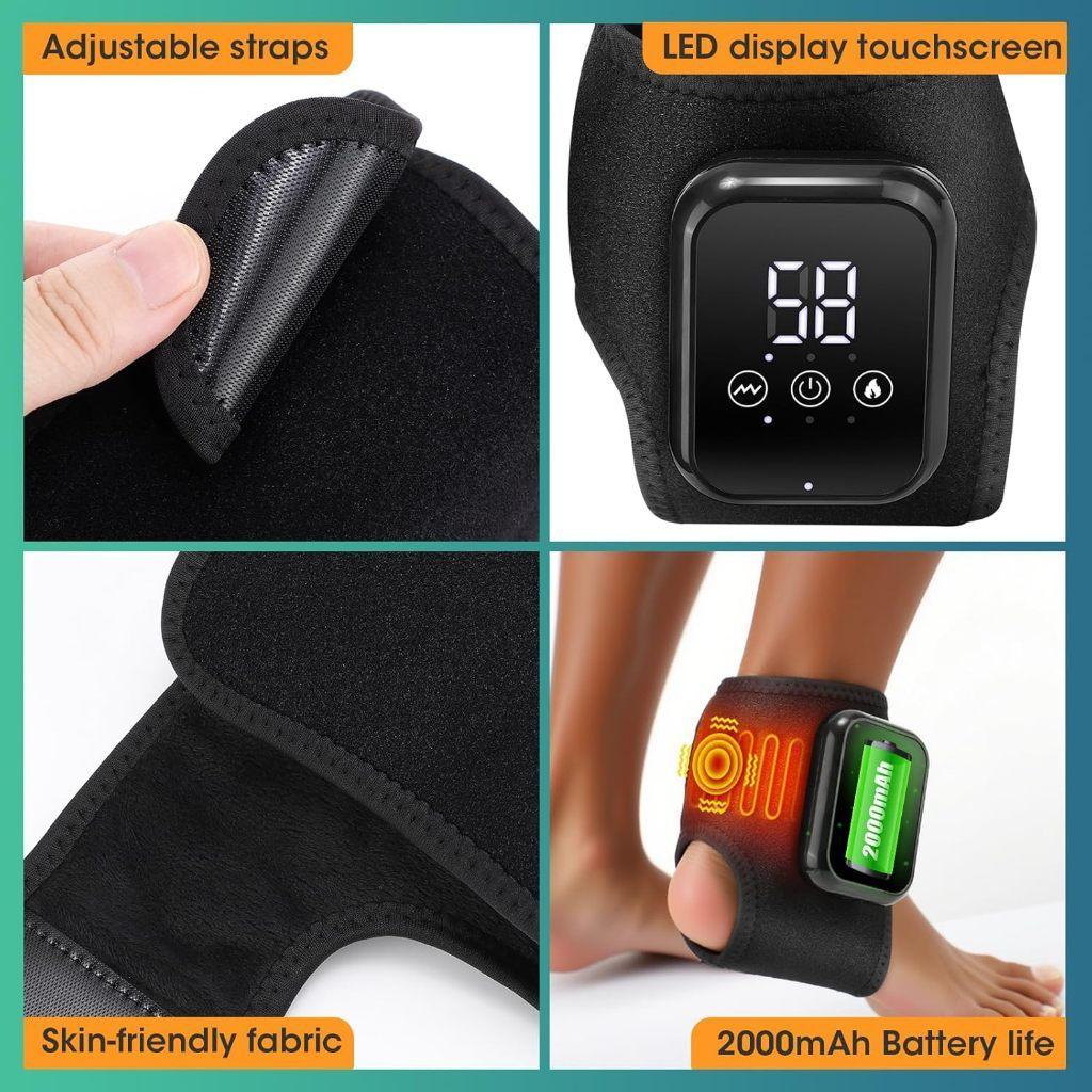 Ankle Joint Therapy Device Wireless Ankle Heating Pad Pain Relief Ankle Heating Massager Universal Foot Ankle Massager