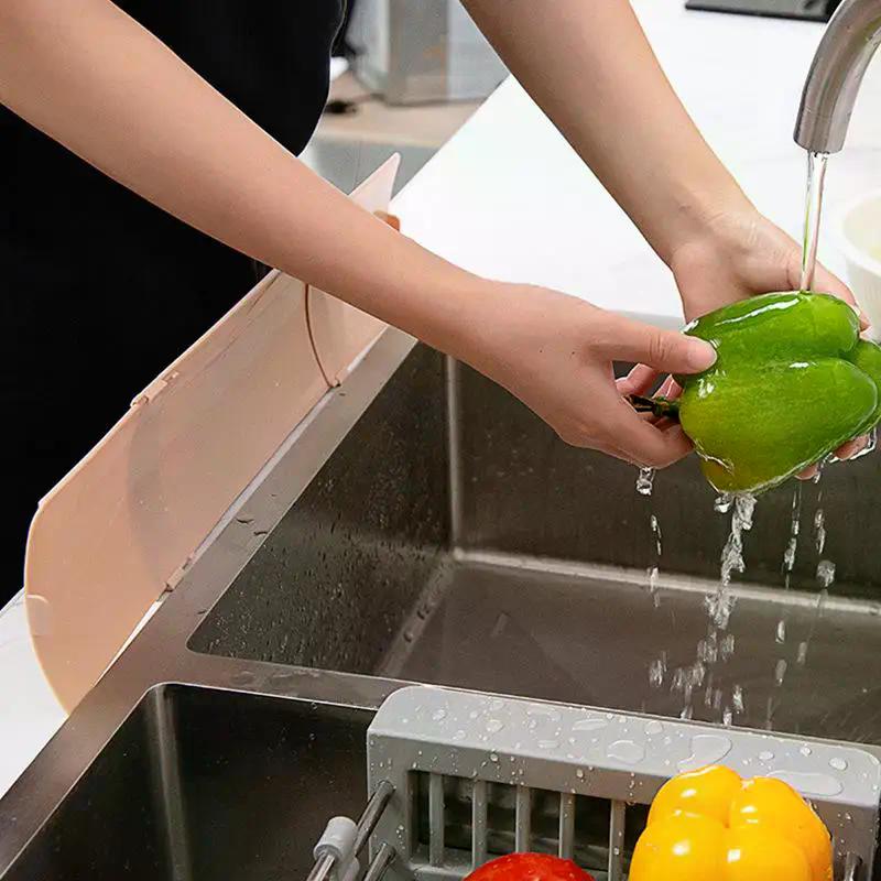 Skalierbarer Küchenspüle Spritzschutz Waschbecken Spritzschutz Stöpsel Wasserdichter Spritzschutz Sieb Bar Anti-Wasser-Platte