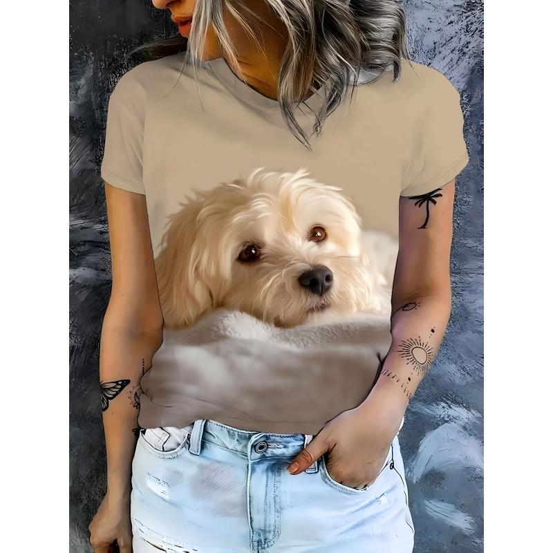 

3D printed cute cat summer fashion round neck loose top street short sleeved T-shirt 5XL