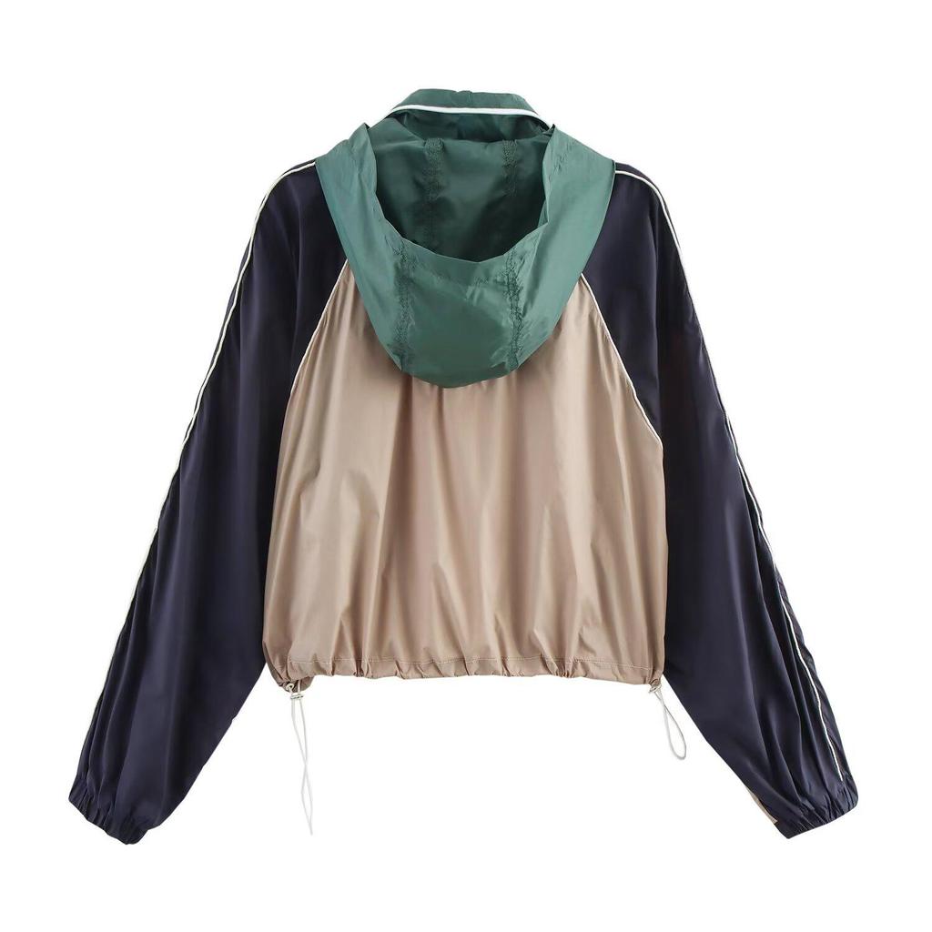 Spring 2025 Women's Color Block Trim Jacket & Long Pants Set - European & American Style Fashion