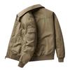 2024 Men's Casual 95% Cotton High Collar Pilot Jacket for Spring & Autumn