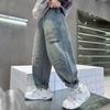 Herbst Jungen Jeans Neue Kinder Lockere Denimhosen Teenager Mode Frühling Baggy Hosen Kinder Hübsche Kleidung 4-14J
