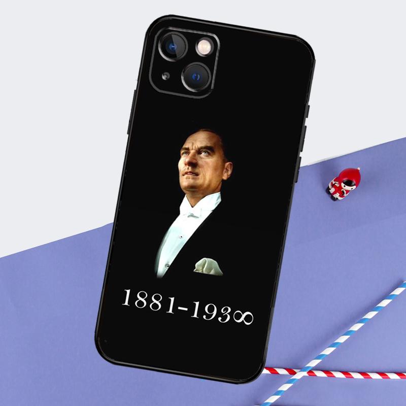 Mustafa Kemal Ataturk Phone Case For iPhone 16 Pro Max 11 13 14 15 Pro Max 12 Mini XR 16 15 Plus 16e Back Cover