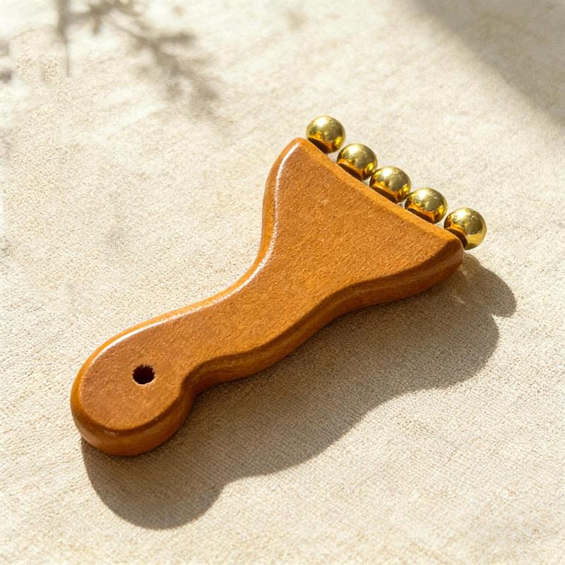 Meridian Massage Kam Kobber Sandeltræ Meridian Kam Akupunktur Guasha Hovedbundsmassagebørste Afslapning Kropsmassager