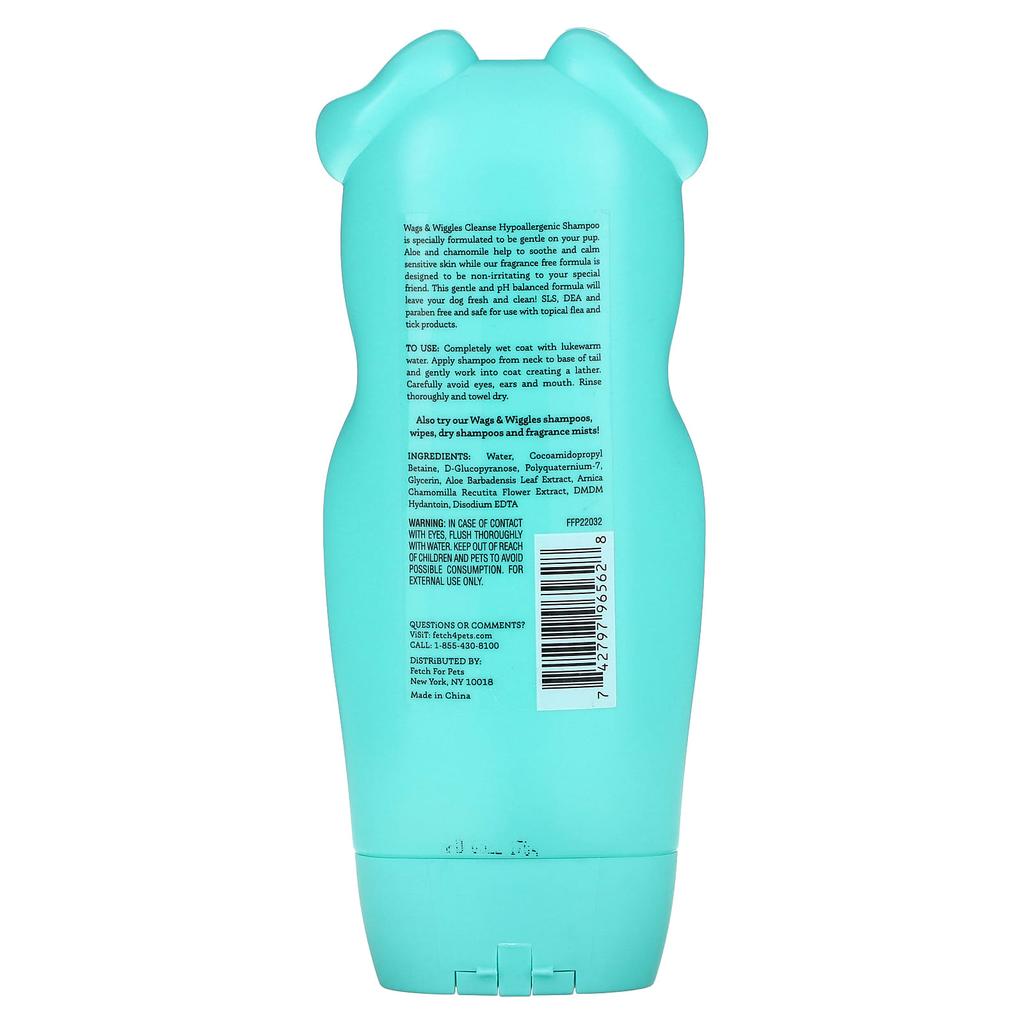 Wags & Wiggles Szampon oczyszczający hipoalergiczny, bezzapachowy, 16 fl oz (473 ml)
