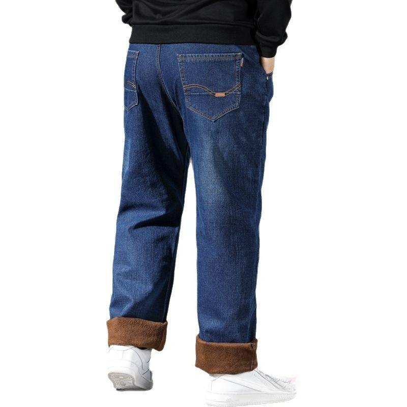 Summer Plus Size Stretch Denim Trousers for Men Loose-Fit Casual Business Long Trousers