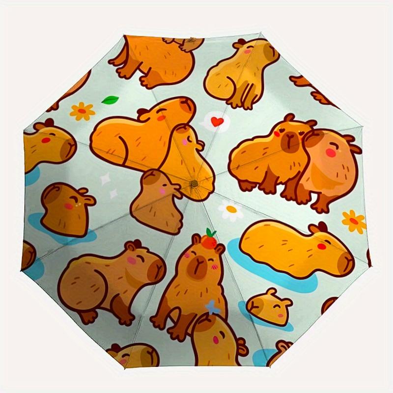 

1pc Capybara Pattern Automatic Umbrella 8-Bone Design Compact Gear for Outdoor Travel, Perfect Holiday Gift yy250827027