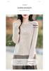 100% Pure Wool Ribbed Knit Cardigan, Round Neck, Long Sleeve, Solid Color, Loose Fit, Warm Outerwear for Autumn & Winter