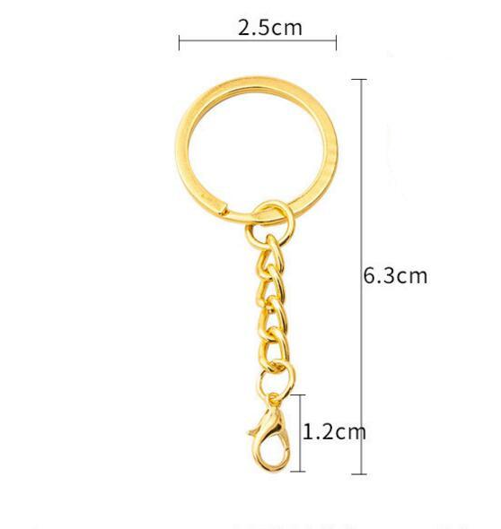 10pcs/lot 25 30mm DIY Key Chains Gold Bronze Color Keyring Keychain Short Chain Split Ring Key Rings Jewelry Finding Accessories