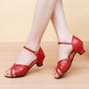 Scarpe da ballo in vera pelle da donna per Latino, Sala da ballo, Tango, Scarpe da ballo con tacco alto, Suola in gomma, Scarpe da festa, Salsa, Jazz, Sandalo da donna