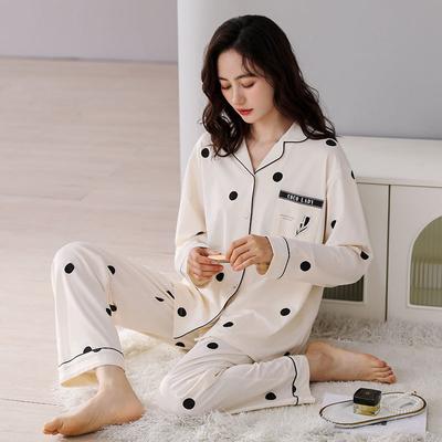 Pajamas Women'S Pure Cotton Long-Sleeved Women'S Autumn And Winter Thin Large-Size Autumn Loungewear
