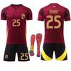 Maglia da calcio casalinga del Belgio Coppa Europa 2024 N.. 7 De Bruyne 10 Lukaku 25 set di maglie multi-libreria