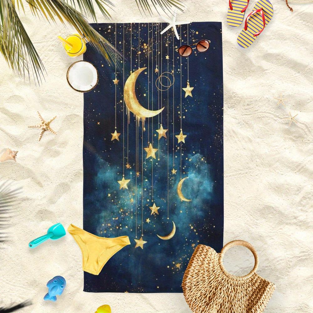 Galaxy Mond Sterne Thema Strandtuch, Ideal für Strand Pool Tage Schnelltrocknend