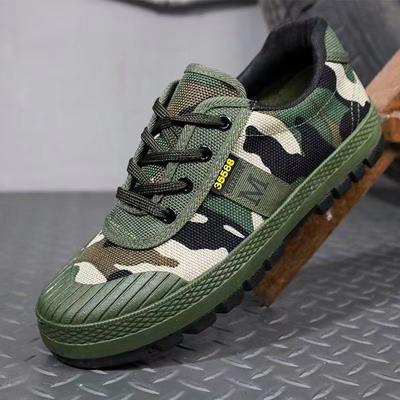 Men's Work Shoes Outdoor Canvas Shoes Non Slip Wear-resistant Male Sneakers Lace-up Climbing Shoes Low Top Men Vulcanized Shoe