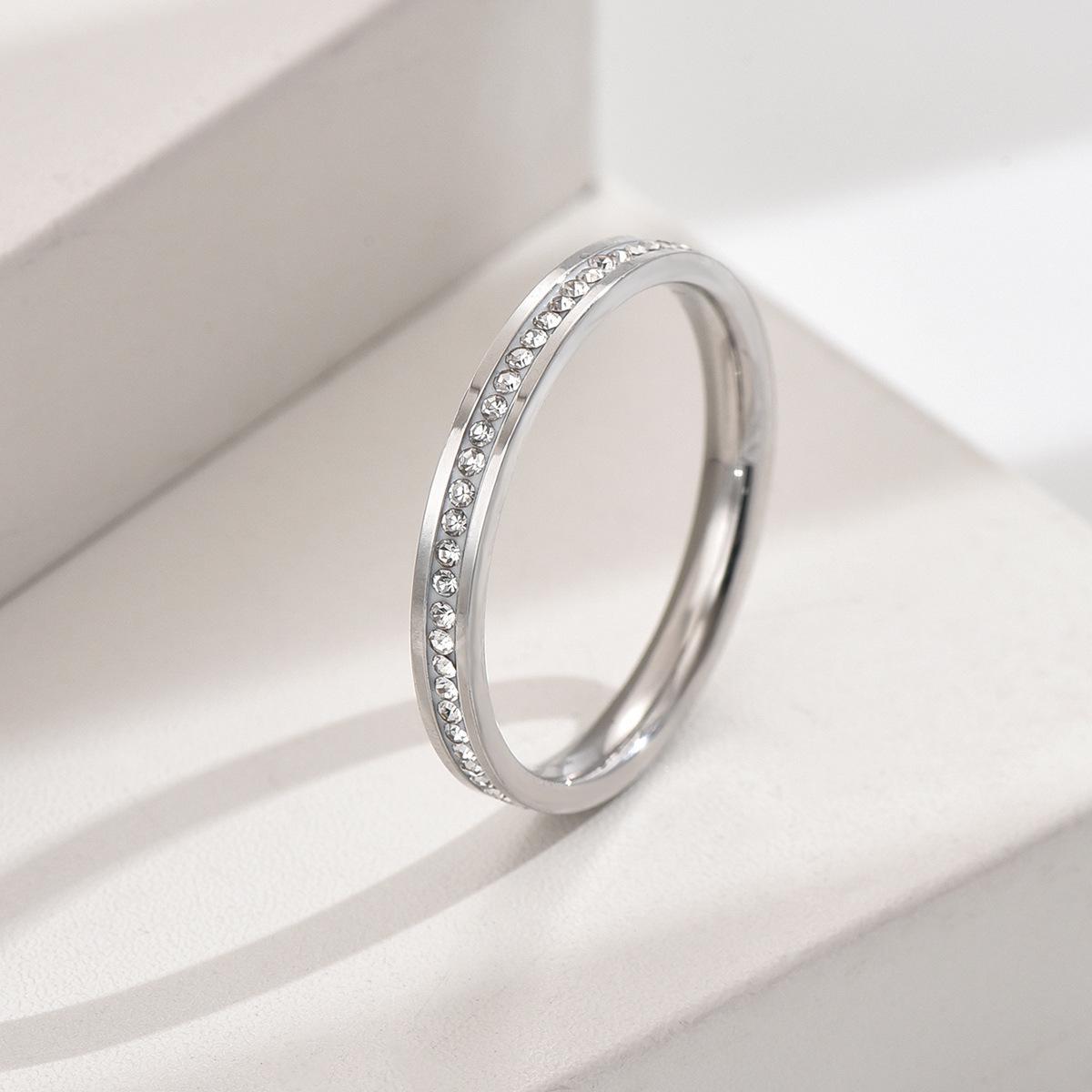 

Модное однорядное глиняное кольцо с бриллиантовыми гвоздиками — изысканный дизайн из титановой стали для модных путешественников Size 6