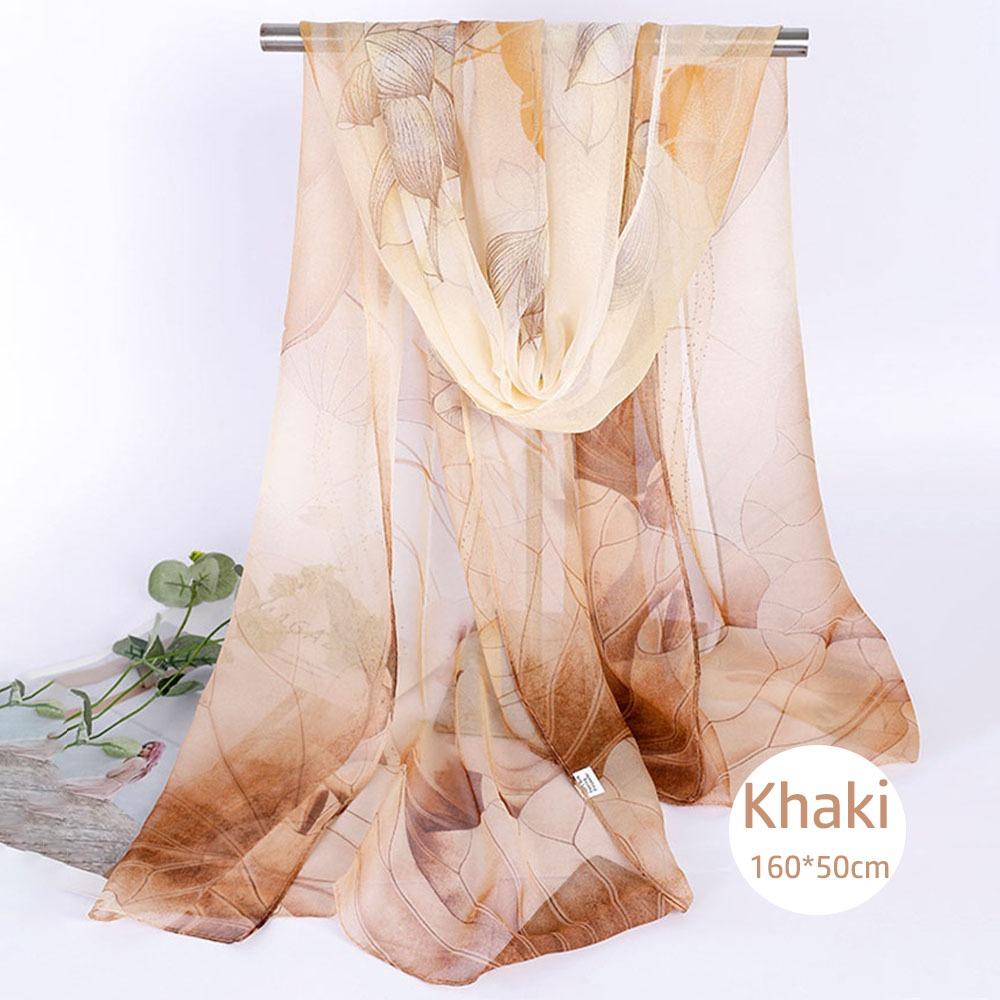 Floral Printing Silk Scarf Smooth Long Wraps Fashion Women Foulard Women