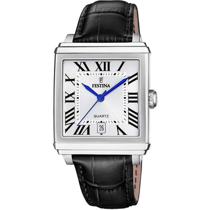 Montre Bracelet Homme - MARQUE - F20681/1 - Acier inoxydable - Cuir - Étanchéité 5 bars