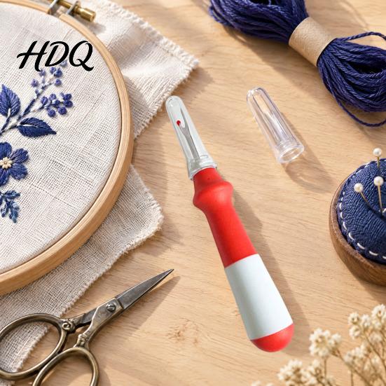 Fabric Thread Cutter Ergonomic Silicone Handle Seam Remover for Sewing Craft Supplies Embroidery Crafting Stitch Removal Tool with Clear Protective