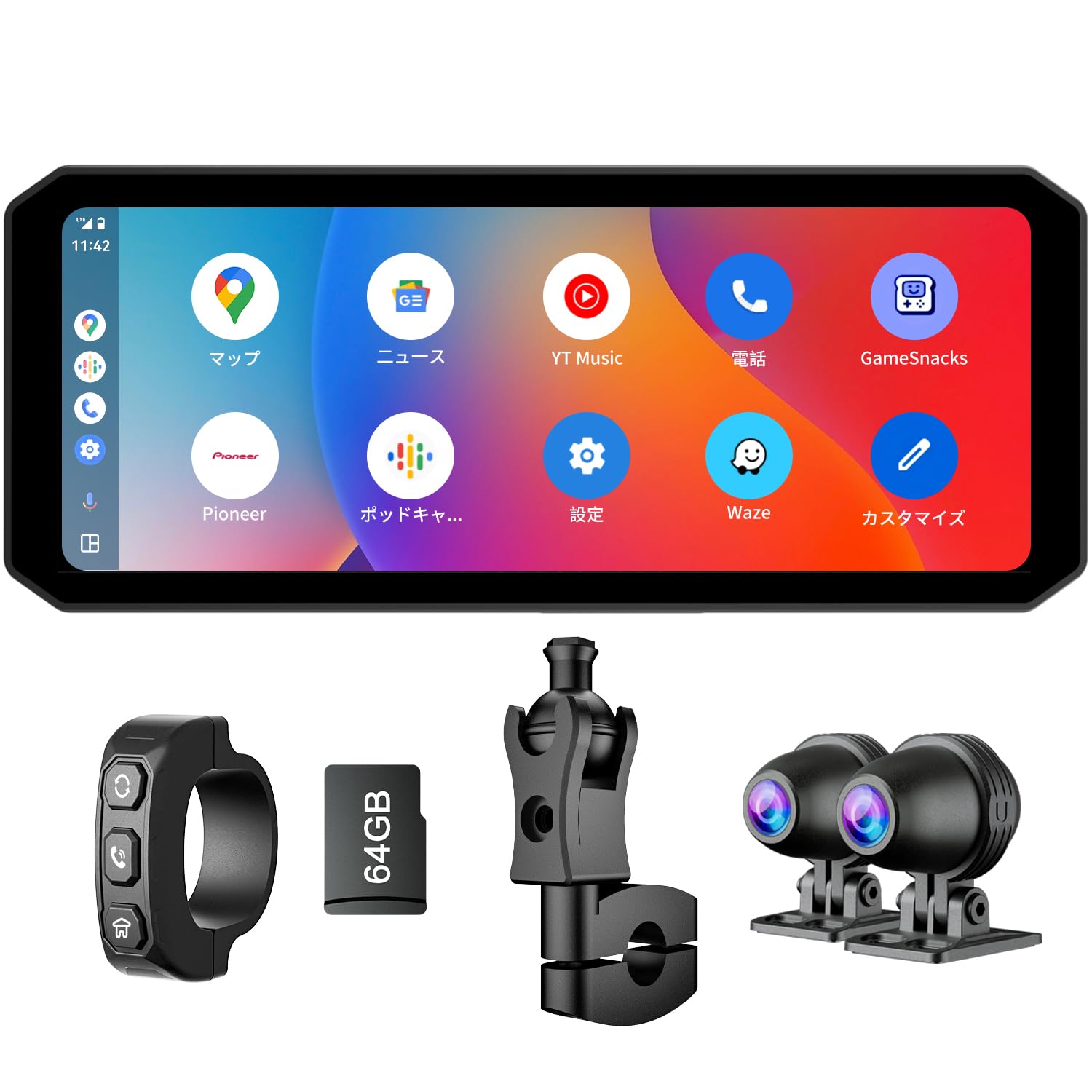 

Changer Motorcycle Dash Motorcycle Motorcycle Navigation Auto Front and Engine Music Earphone 64GB Memory Card Technical Approval Certified Cam,