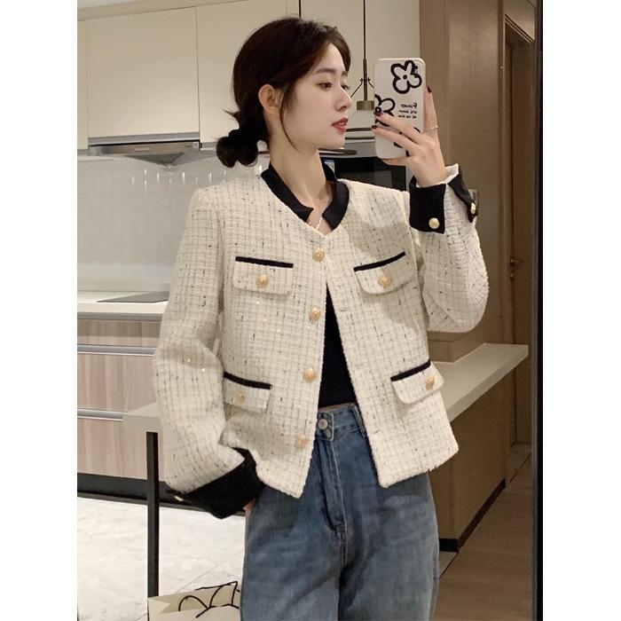 French Small Fragrant Jacket for Women's New Year, Korean Autumn and Winter High-end Celebrity Small Short Top