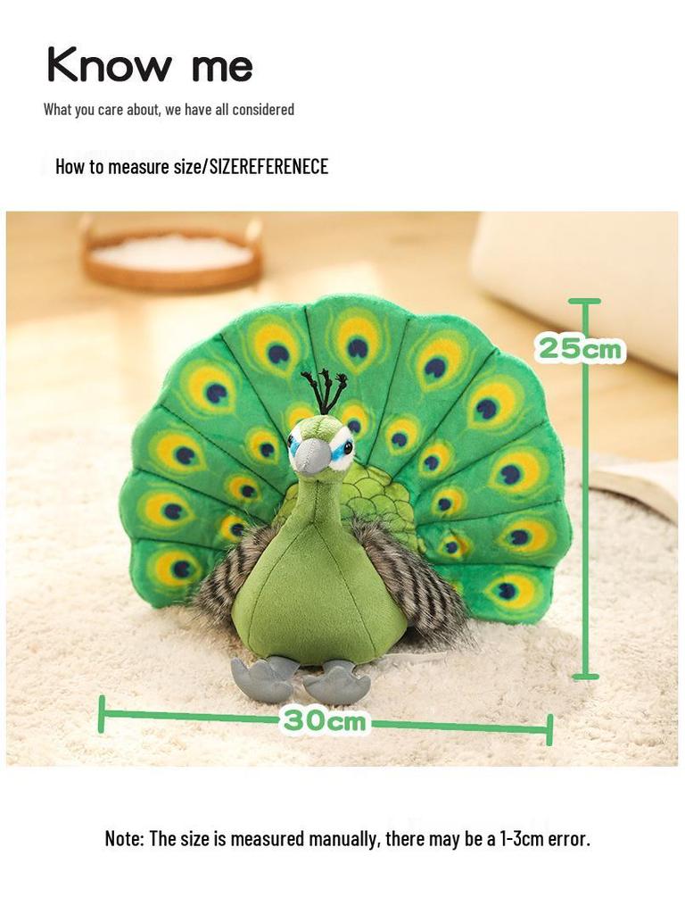 Peacock Plush Toy Doll - Zoo Souvenir for Kids
