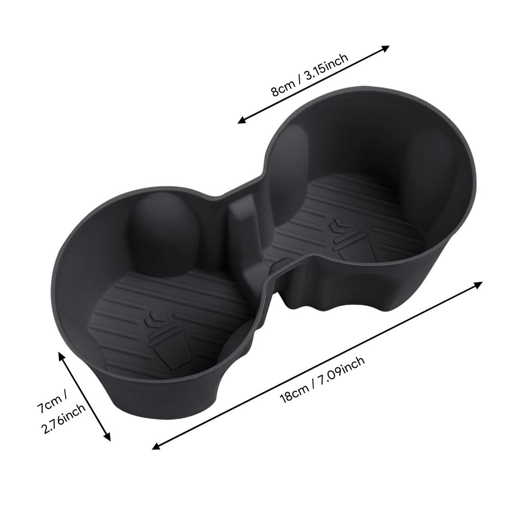 FDAIUN Car Cup Holder Coaster Mat Silicone Pad Fits Tesla Model Y Juniper Tesla Model 3 2025 Rubber Mat Vibration Reduction Silica Gel Custom Interior