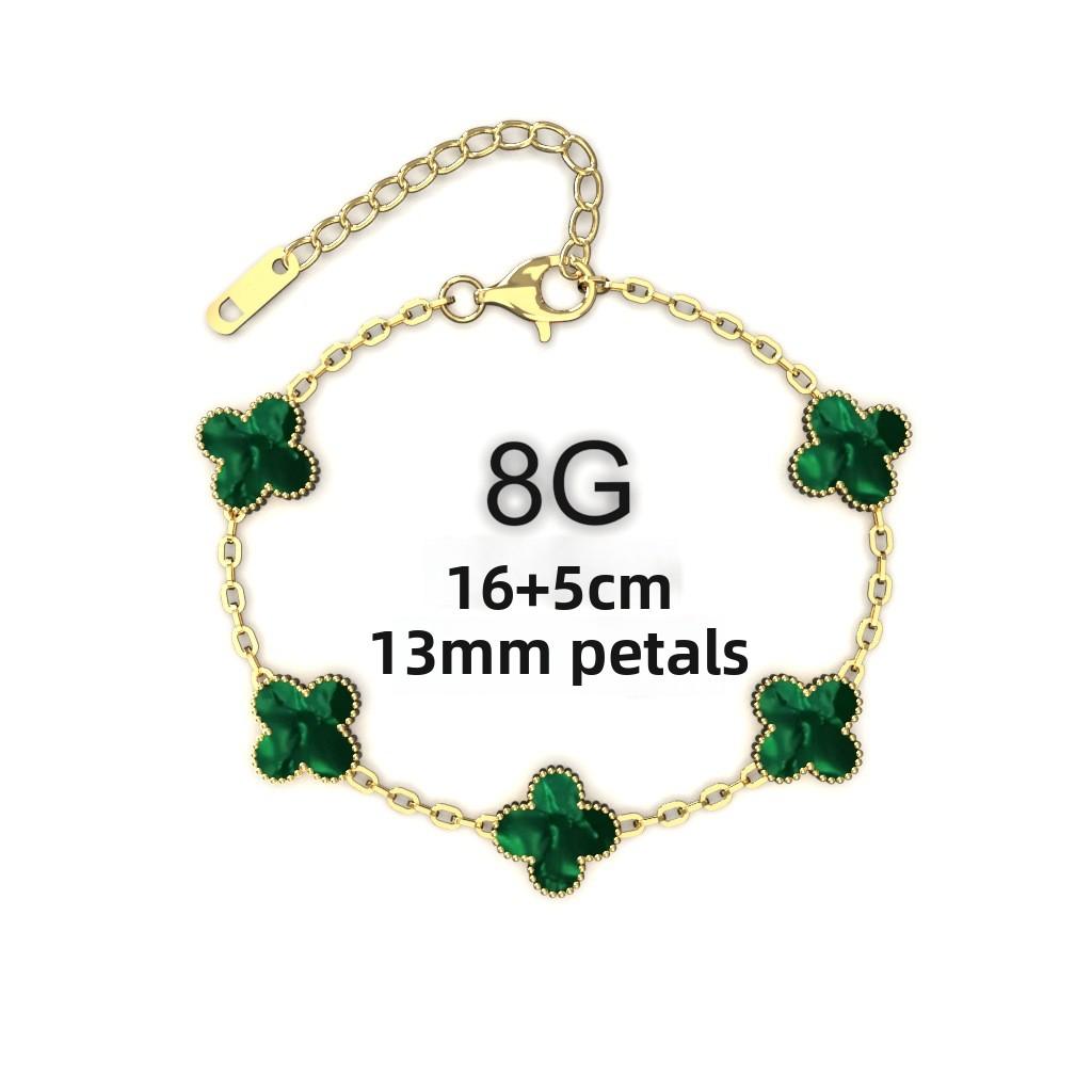 13MM Titanium Steel Four-leaf Clover Bracelet Small Fresh Fashion Petals 18K Does Not Lose Color Ladies Bracelet