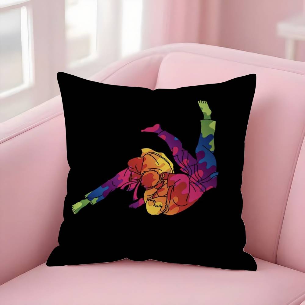 Sports Judo Martial Arts Pillow Case Sofa Short Plush Double-Sided Hd Printing Room Home Office Gift Cushion Cover