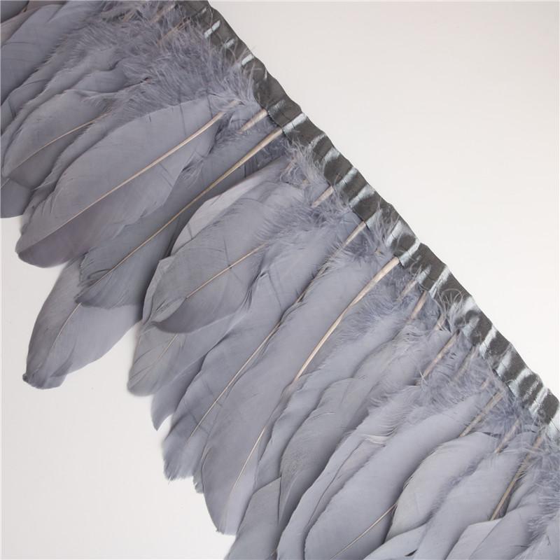 2 Meter/Lot Gänsefedern Besätze gefärbt Echte Gänsefeder Fransenbänder für Kleid Rock Stoffgürtel dekorative Kleidung