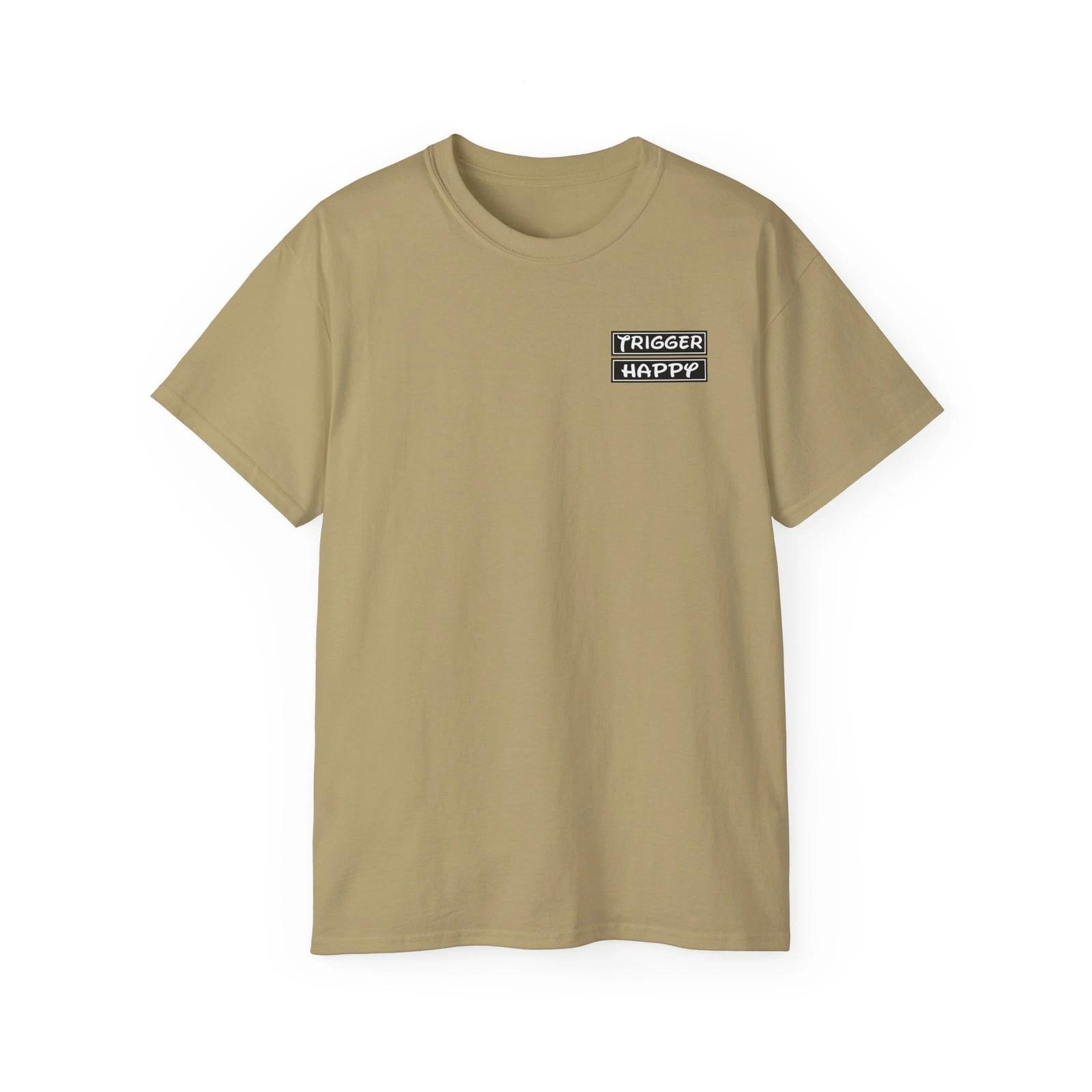 Mens Funny Tigger Trigger Happy Pistol Freedom Military Trump Shirt Rifle XL