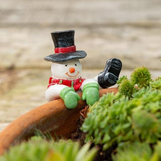 Miniaturní figurka Santa Clause, květináč, dekorace, soška Santa Clause, sněhulák, květináč, popínavá rostlina, vtipná vánoční ozdoba na květináč, venkovní zahrada, dvorní dekorace