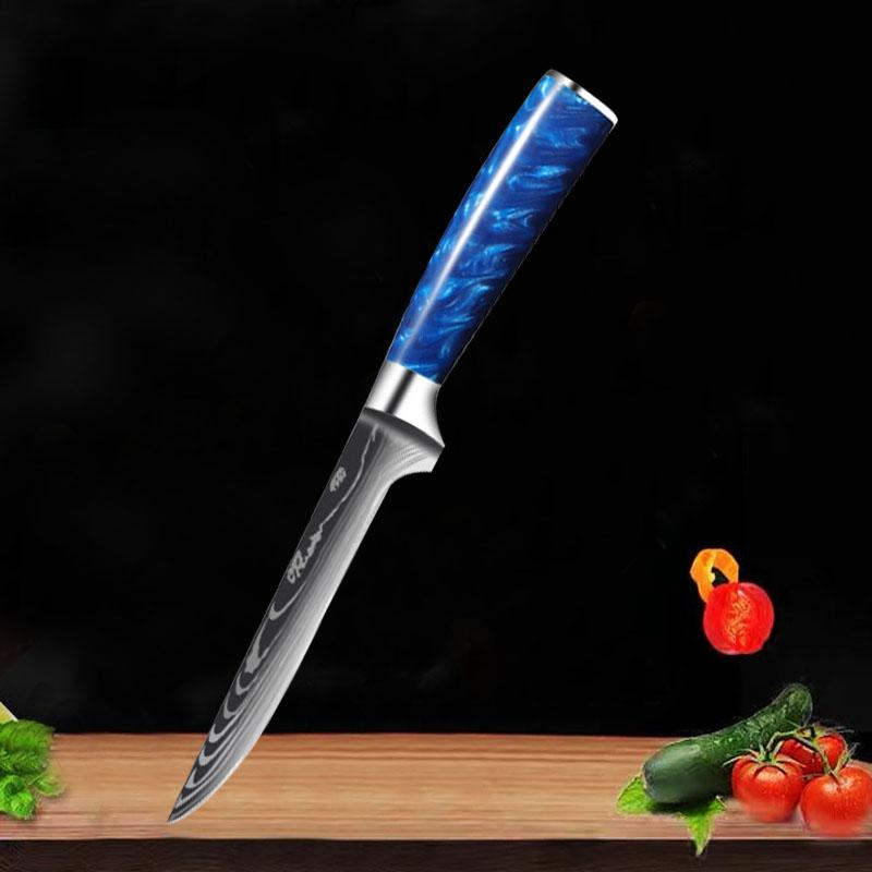 Kochmesser aus Edelstahl zum Schneiden von Fleisch und Obst, japanisches Küchenmesser, Angelmesser, Metzgermesser, Santoku-Allzweck-Schälmesser