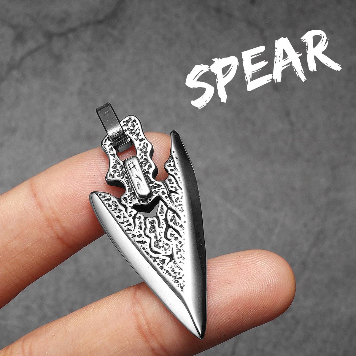 

Retro Spear Arrow Carving Men Necklaces With Pendant Stainless Steel Jewelry For Male Women Punk Accessories Gifts